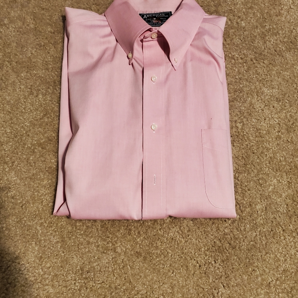 American Living mens size 18/34 long sleeve pink dress shirt